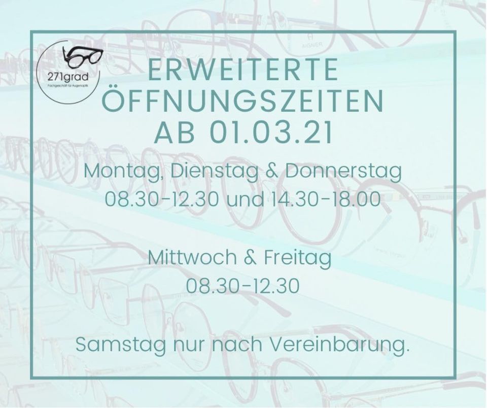 Öffnungszeiten März