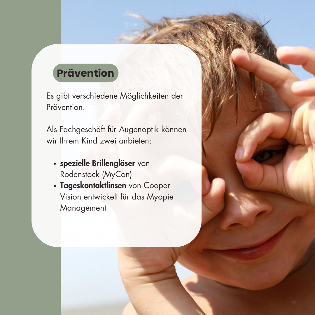 Prävention<br />
MyCon Rodenstock Brillengläser<br />
MiSight Kontaktlinsen Cooper Vision
